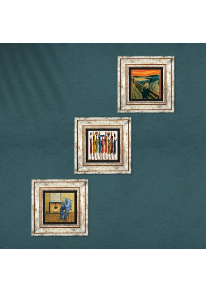 Van Gogh Sonsuzluğun Eşiğinde, Çığlık, Yerli Kadınlar Taş Duvar Tablosu Çerçeveli Duvar Dekoru 3 Parça Tablo Seti Wall Art T3-1861 fırsatları