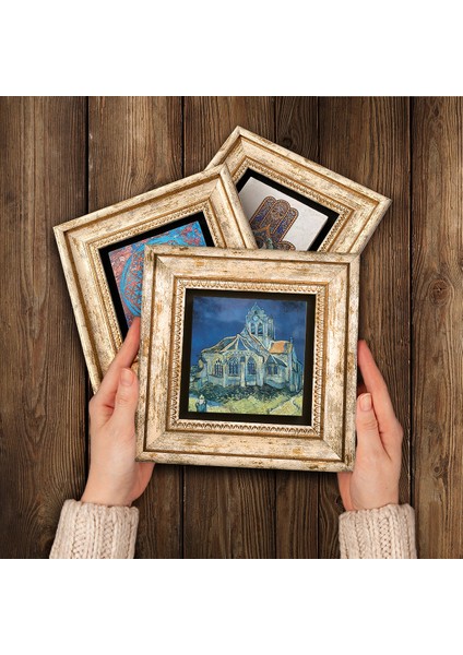 Van Gogh Taş Duvar Tablosu Çerçeveli Duvar Dekoru 3 Parça Tablo Seti Wall Art T3-534 modelleri