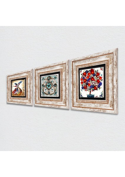 Stone Çini Sanatı, Semazen, Nar Ağacı Çerçeveli Taş Duvar Tablosu 3’lü Set - Dekoratif Modern Sanat, Ev ve Ofis Dekoru |TK3-270| fiyatları