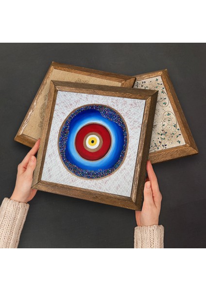 Stone Nazar, Hayat Ağacı, Fil, Fatma Ana Eli (Hamsa) Ahşap Çerçeveli Taş Duvar Tablosu 4’lü Set – 25x25 cm Dekoratif Modern Sanat – Ev ve Ofis Dekoru |W4-913| fırsatları