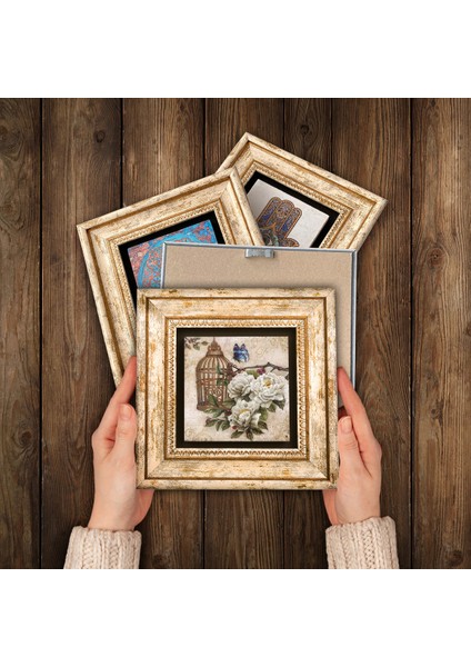 Gül, Kelebekli Çiçek Çerçeveli Taş Duvar Tablosu 4’lü Set - Dekoratif Modern Sanat, Ev ve Ofis Dekoru |TK4-1884| modelleri