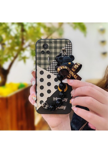 Redmi K60E Için Telefon Kılıfı Zincirli Sıvı Tampon Telefon Kılıfı (Yurt Dışından)