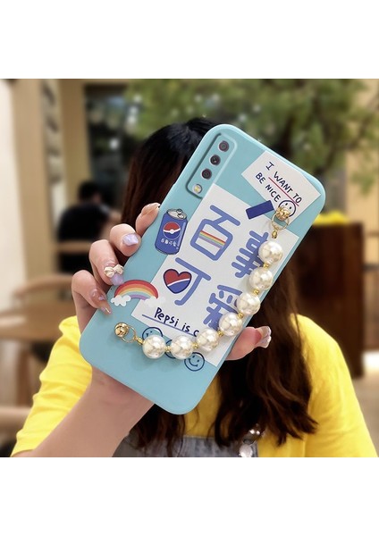 Samsung Galaxy A7 2018 Tampon Telefon Kılıfı Zincirli Telefon Kılıfı (Yurt Dışından)