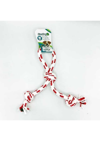 Üç Düğümlü Halka Şeklinde Diş Kaşıma Ipi Köpek Oyuncağı Kırmızı/beyaz 30 cm fiyatları
