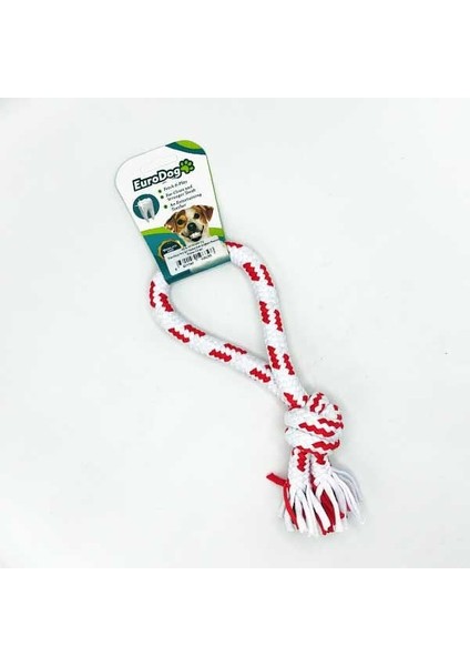 Tek Düğümlü Halka Şeklinde Diş Kaşıma Ipi Köpek Oyuncağı Beyaz/kırmızı 25 cm fiyatları