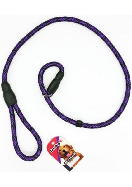 Uzatmalı Boğma Köpek Tasması Mor/siyah 14 mm 120 cm