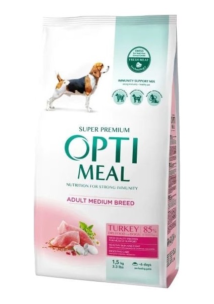 Orta Irklar Için Hindi Etli Yetişkin Köpek Maması 1.5 kg