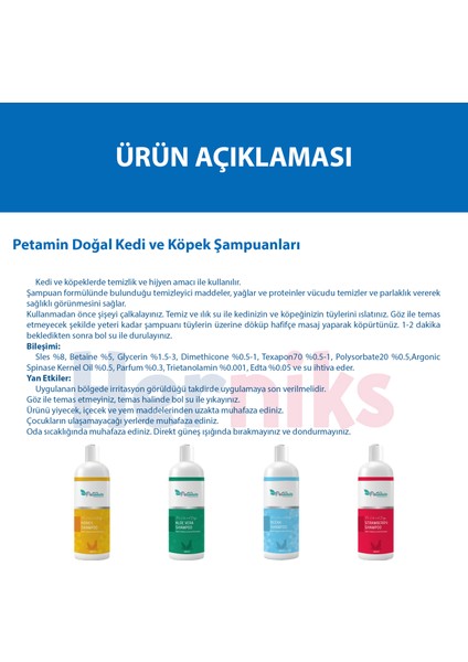 Bal Özlü Doğal Kedi ve Köpek Şampuanı 400ML