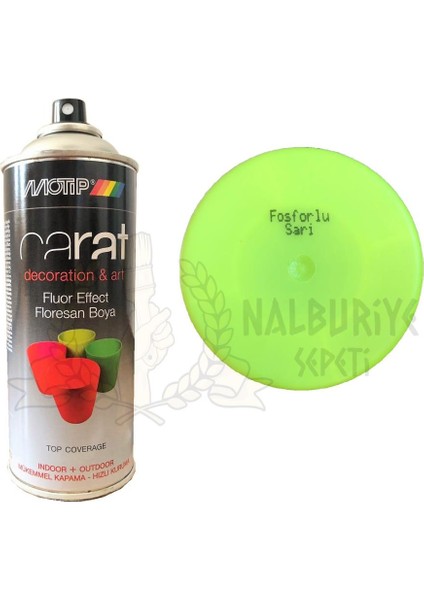 Carat Sprey Boya Floresan Fosforlu Sarı 400 ml