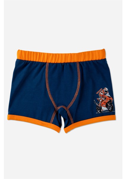 Erkek Çocuk Pamuklu Baskılı Rahat Kesim Likralı Boxer 3'lü Paket Renkli modelleri