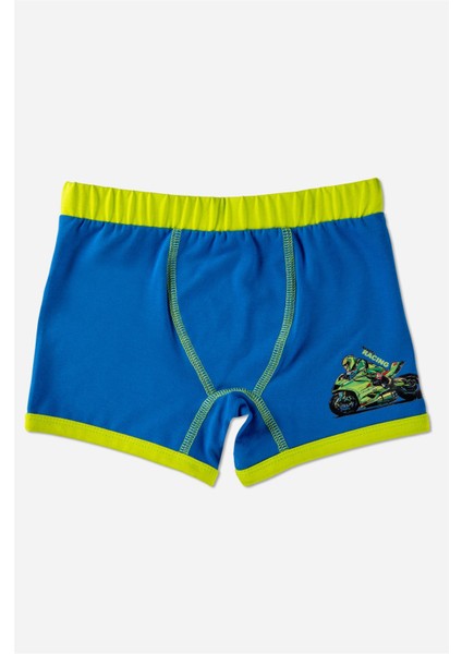 Erkek Çocuk Pamuklu Baskılı Rahat Kesim Likralı Boxer 3'lü Paket Renkli indirimleri