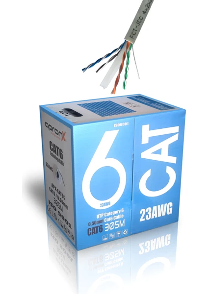 Cat6 23AWG 305 Metre Cat6 Kablo 0,50MM Utp Kablo İnternet Kablo Ethernet Kablosu