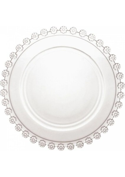 Cam Papatya Pasta Tabağı 20 cm 6'lı