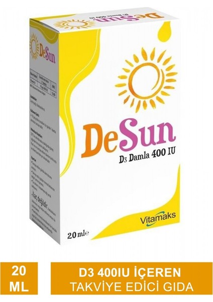 Vitamaks Desun Vitamin D3 400 IU Damla 20 ml