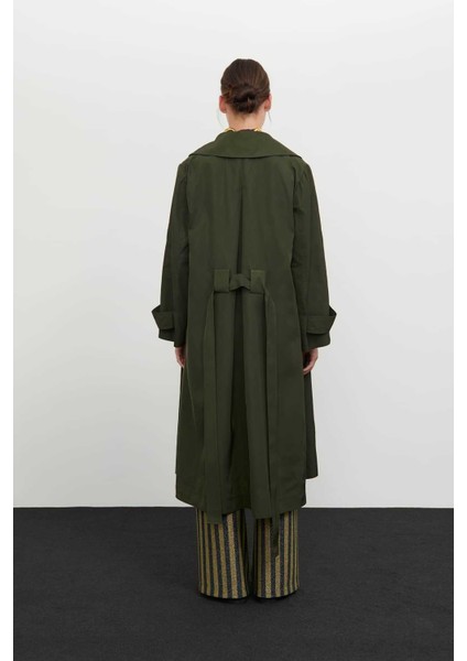 Kruvaze Gold Düğmeli Trençkot Haki K2418302_023 fiyatları