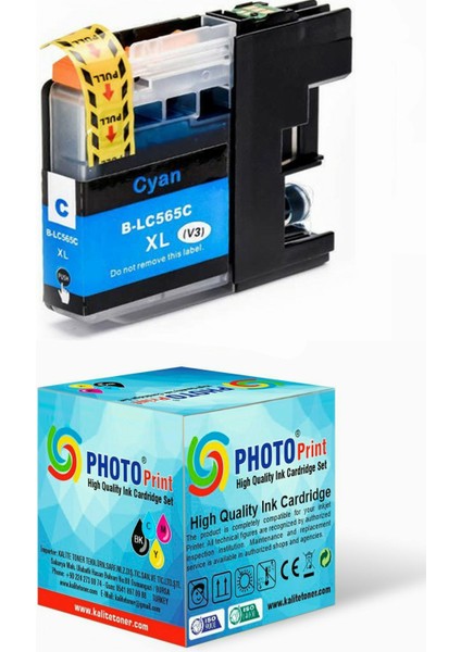 Brother LC-565XL Mavi MFC-J2510 Yüksek Kapasite Ithal Muadil Kartuş 1.500 Sayfa