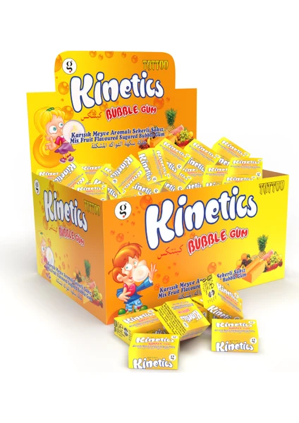 Kınetıcs Bubble Gum Tekli Sakız Tattolu Tuttı F. (3.5g) Şekerli Sakız - 100 Adet