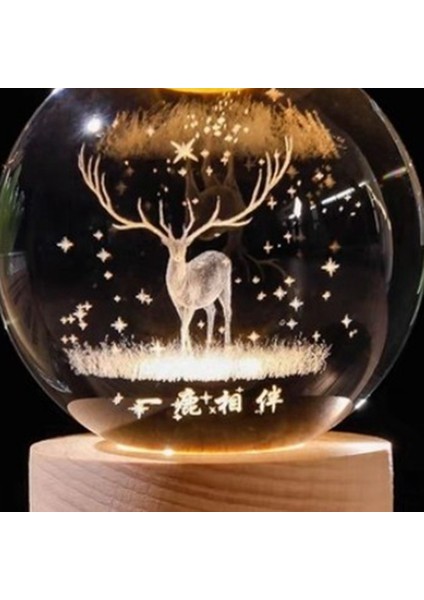 Parlayan Kristal Top Gece Işıkları USB Gücü Sıcak Başucu Lambası (Yurt Dışından)