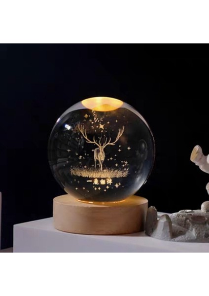 Parlayan Kristal Top Gece Işıkları USB Gücü Sıcak Başucu Lambası (Yurt Dışından)