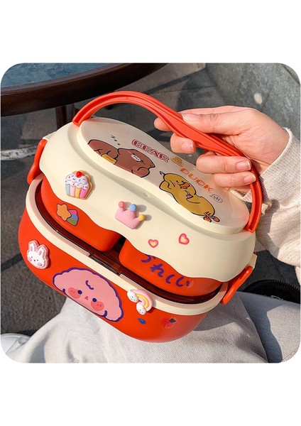 Çocuklar Için Sevimli Ayı Öğle Yemeği Kutusu Taşınabilir Plastik Öğle Yemeği Kutusu Kahverengi (Yurt Dışından) fırsatları