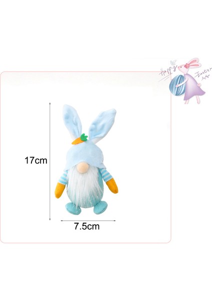 Easter Bunny Gnome El Yapımı Isveç Tomte Tavşan Peluş Oyuncak, D (Yurt Dışından)