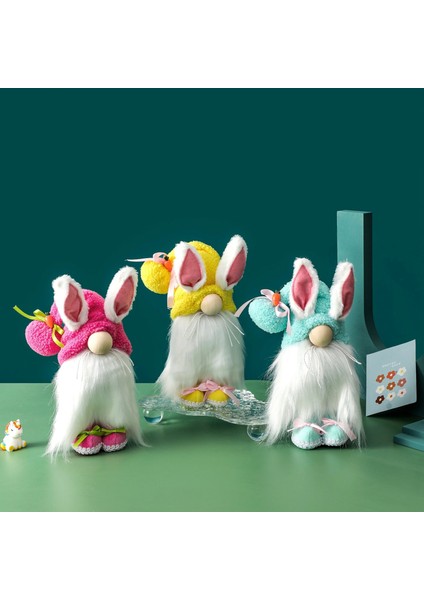 Easter Bunny Long Ears Faceless Doll Goblin Cüce Oyuncak Holiday Home C (Yurt Dışından) modelleri