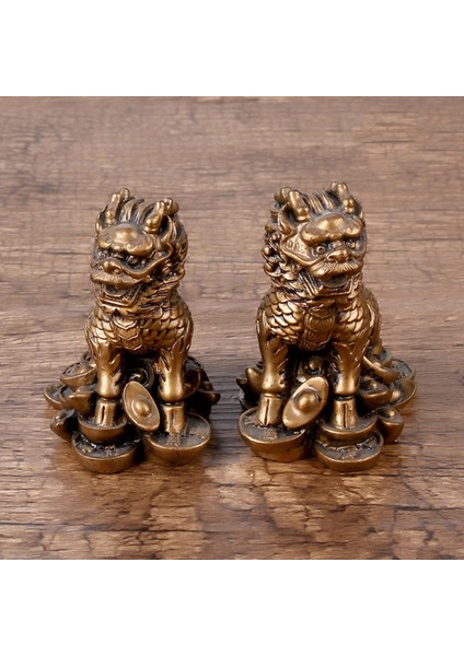 Reçine Chillin/kirin Heykeli Feng Shui Koleksiyon Ürünleri Bronz (Yurt Dışından)