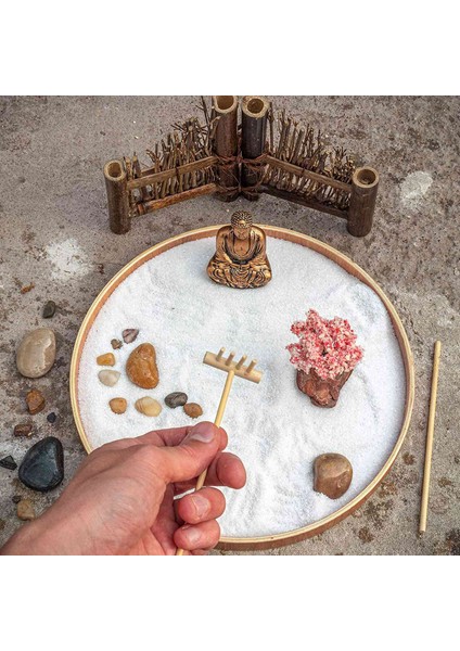 Meditasyon Buda Heykeli Heykelcik, Ev Bahçe Için Sıkıntılı Gümüş (Yurt Dışından)