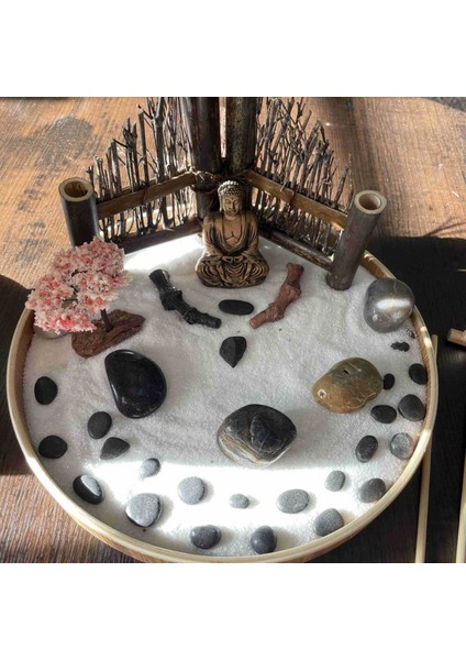 Meditasyon Buda Heykeli Heykelcik, Ev Bahçe Için Sıkıntılı Gümüş (Yurt Dışından)