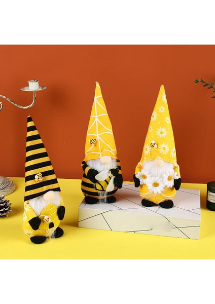 3 Parça Bumble Bee Peluş Gnome Dekorasyonu - Bal Arısı Günü El Yapımı Bebek (Yurt Dışından) fırsatları