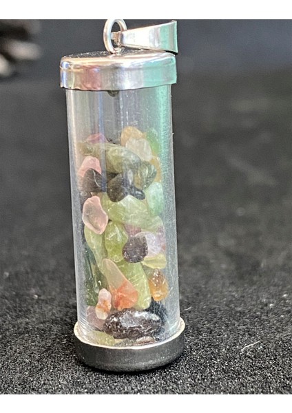 Çakra Kapsül Şişe Doğal Taş Kolye Ucu