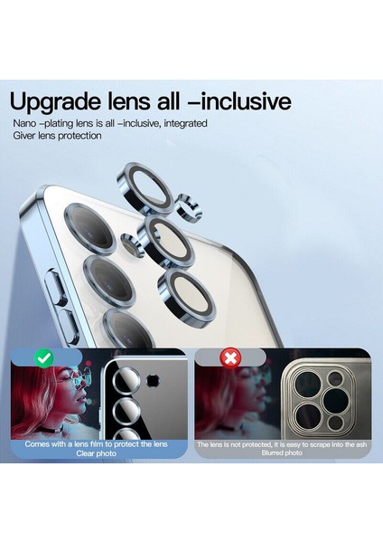 Galaxy S22 Kılıf 3D Kamera ve Lens Mercek Korumalı Ultra Lüks Razer Plating Case