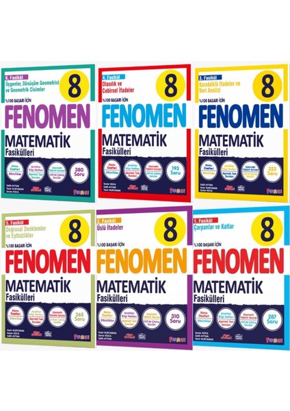 Fenomen 8.sınıf Matematik 1. 2. 3. 4. 5. ve 6.fasikül Konu Özetli Soru Bankası