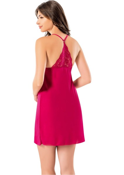 2 Parça Vişne Renk Ip Askılı Dantelli Fantezi Kadın Gecelik Takımı fiyatları