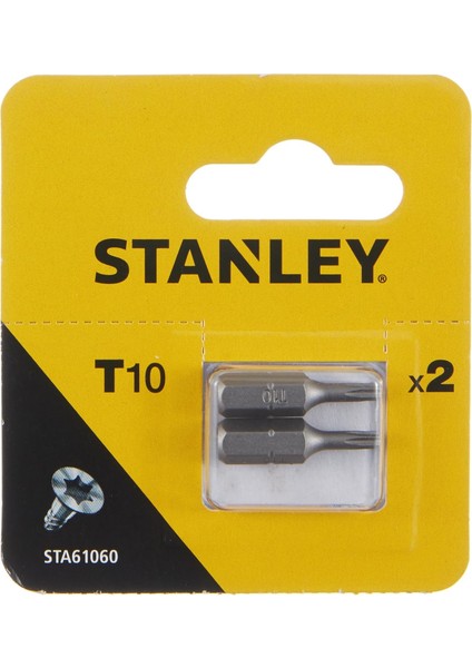 STA61060/XJ Vidalama Uç, Metalik, 2 Adet, T10X25 Mmx2.