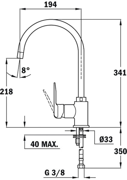 - SP 995 Q - Kuğu Esnek 360° Dönebilen Mutfak Bataryası - Metalik Siyah - 55995020Q