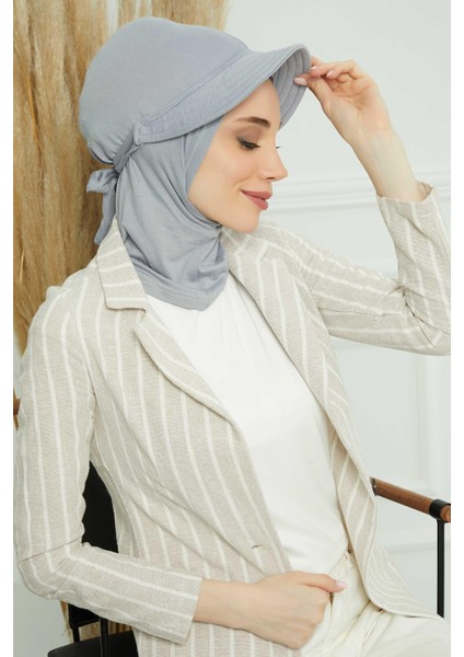 Ayşe Tasarım Siperlikli Penye Bone,b-75