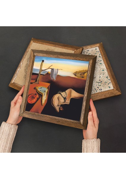 Picasso, Salvador Dalí Taş Duvar Tablosu Ahşap Çerçeveli Duvar Dekoru 6 Parça Tablo Seti Wall Art W6-49