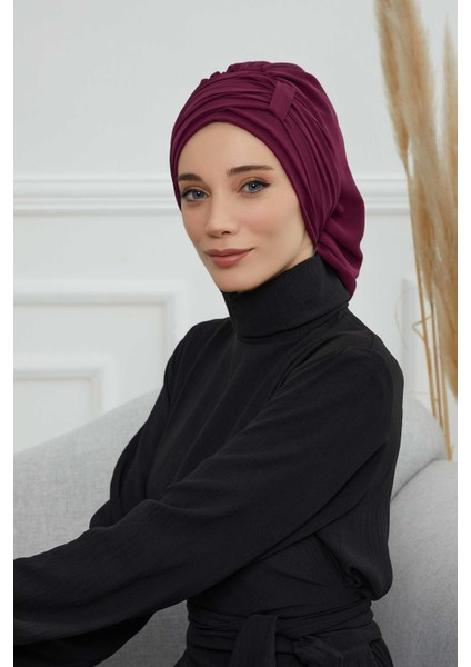 Pileli Tasarım Şifon Hazır TÜRBAN,HT-107,HT-107