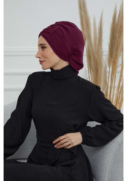 Pileli Tasarım Şifon Hazır TÜRBAN,HT-107,HT-107