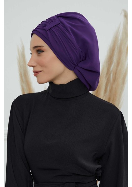 Pileli Tasarım Şifon Hazır TÜRBAN,HT-107,HT-107