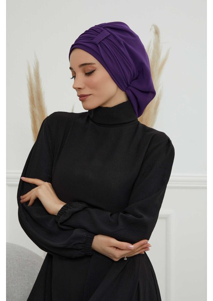 Pileli Tasarım Şifon Hazır TÜRBAN,HT-107,HT-107