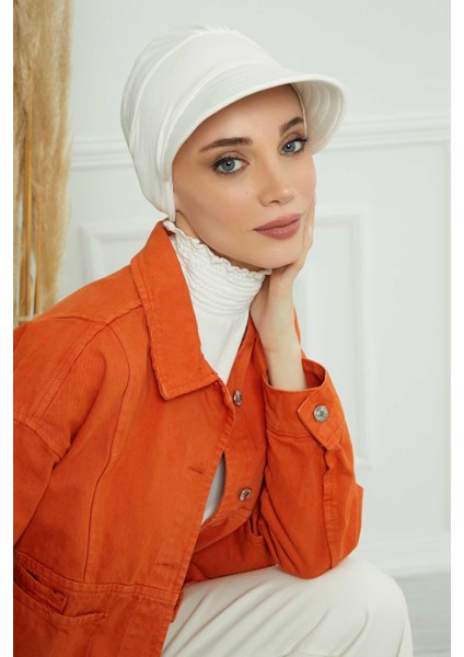 Siperlikli Çiçek Aksesuarlı Şapka Bone,b-72