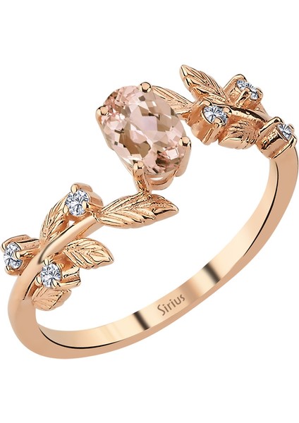 Pırlanta ve Morganite Taşlı Düş Bahçesi Yüzük 0417R0324