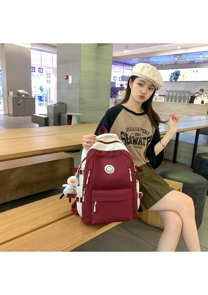 Okul Erkekler ve Kadınlar Büyük Kapasiteli Sırt Hafif Çift Sırt Çantası (Yurt Dışından) fırsatları