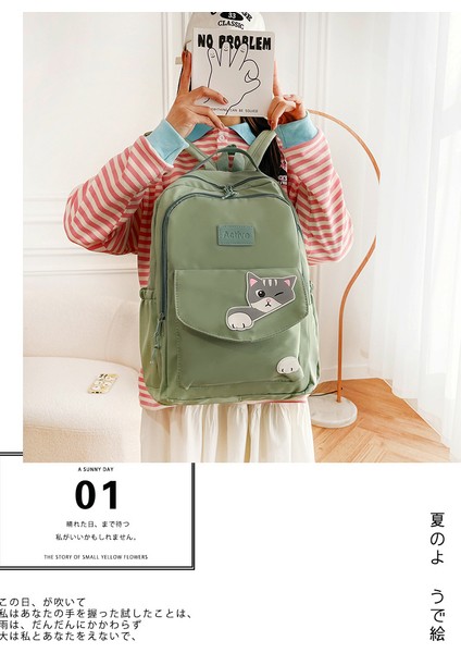 Öğrenci Okul Sevimli Kedi Koleji Rüzgar i Sırt Büyük Kapasiteli Kampüs Sırt Çantası (Yurt Dışından) fırsatları