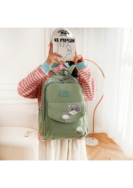 Öğrenci Okul Sevimli Kedi Koleji Rüzgar i Sırt Büyük Kapasiteli Kampüs Sırt Çantası (Yurt Dışından) indirimleri