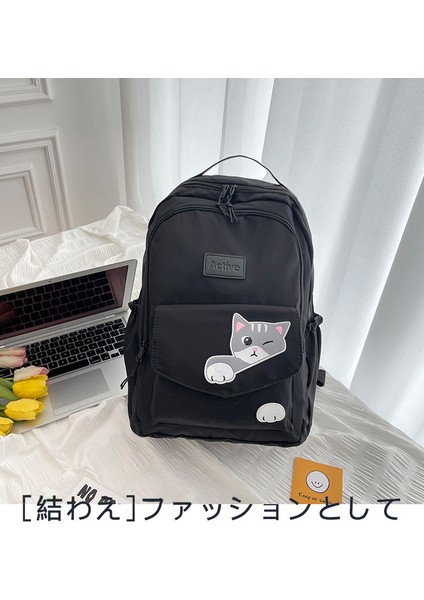 Öğrenci Okul Sevimli Kedi Koleji Rüzgar i Sırt Büyük Kapasiteli Kampüs Sırt Çantası (Yurt Dışından) modelleri