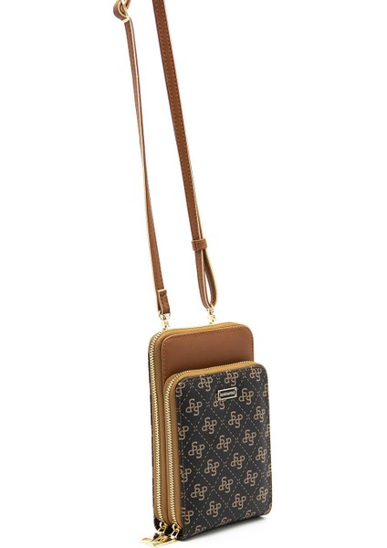 Kadın Askılı Cüzdan Kahve Sarı - Taba SP1011 Silver & Polo