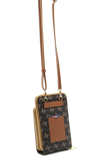 Kadın Askılı Cüzdan Kahve Sarı - Taba SP1011 Silver & Polo
